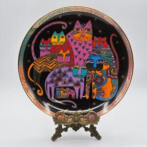 Limited Edition 1994 Colorful Laurel Burch Fabulous Felines Porcelain Plate